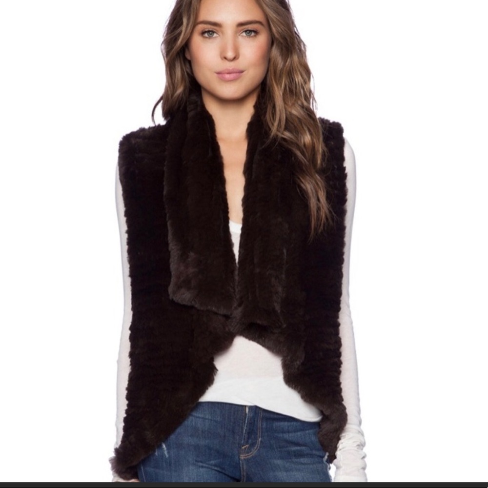 Alice and Olivia real fur vest